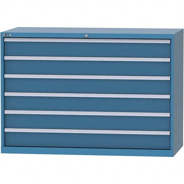 LISTA - 6 Drawer, 84 Compartment Bright Blue Steel Modular Storage Cabinet - Americas Tooling