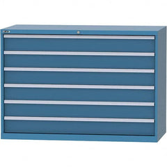 LISTA - 6 Drawer, 84 Compartment Bright Blue Steel Modular Storage Cabinet - Americas Tooling