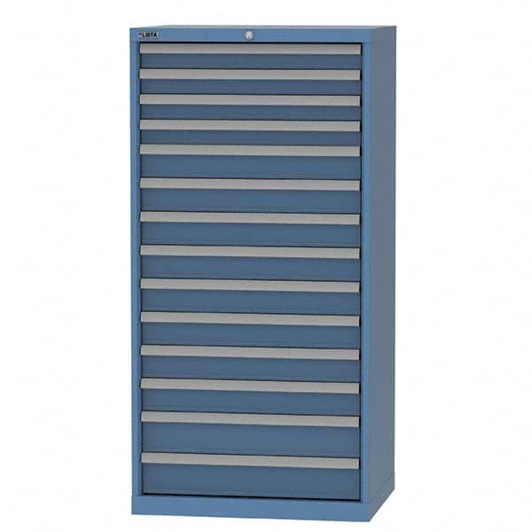 LISTA - 14 Drawer, 93 Compartment Bright Blue Steel Modular Storage Cabinet - Americas Tooling