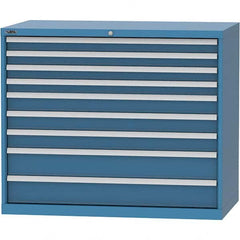 LISTA - 9 Drawer, 99 Compartment Bright Blue Steel Modular Storage Cabinet - Americas Tooling