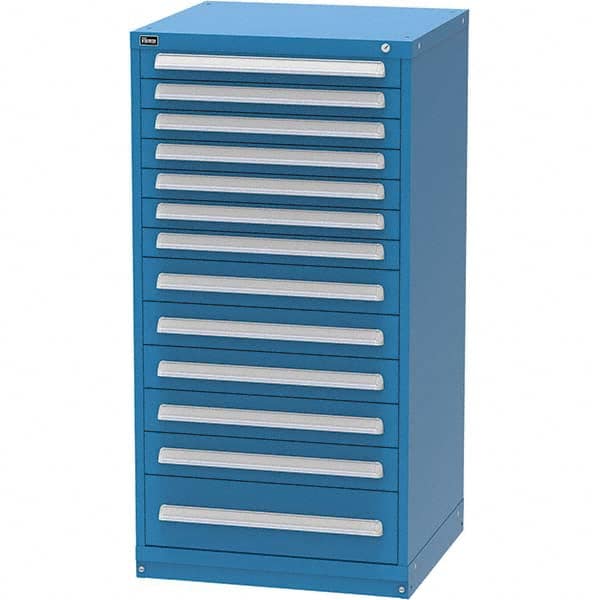 Vidmar - 13 Drawer, 344 Compartment Bright Blue Steel Modular Storage Cabinet - Americas Tooling