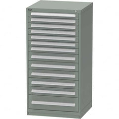 Vidmar - 13 Drawer, 45 Compartment Vidmar Green Steel Modular Storage Cabinet - Americas Tooling