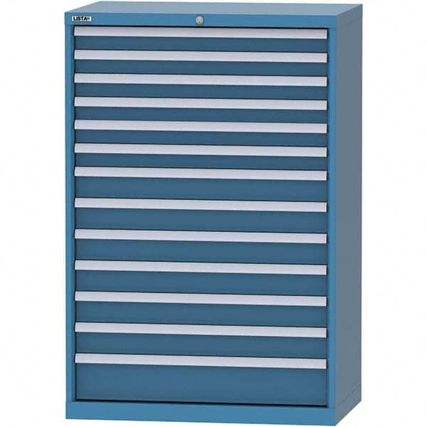 LISTA - 13 Drawer, 84 Compartment Bright Blue Steel Modular Storage Cabinet - Americas Tooling