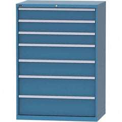 LISTA - 7 Drawer, 99 Compartment Bright Blue Steel Modular Storage Cabinet - Americas Tooling