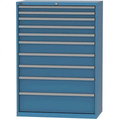 LISTA - 10 Drawer, 84 Compartment Bright Blue Steel Modular Storage Cabinet - Americas Tooling