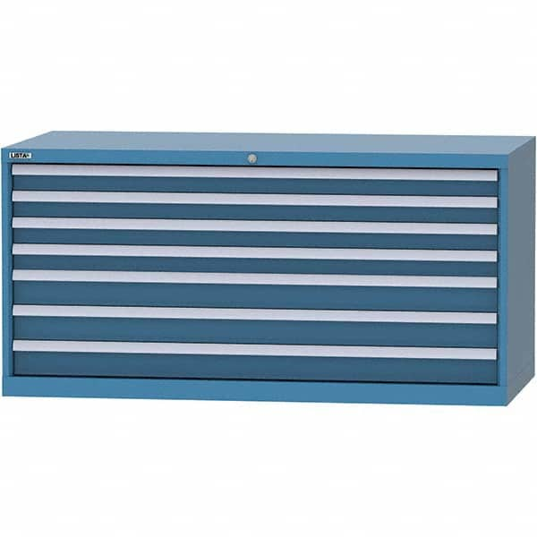 LISTA - 7 Drawer, 84 Compartment Bright Blue Steel Modular Storage Cabinet - Americas Tooling