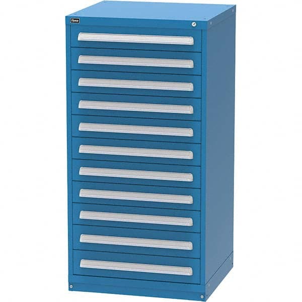 Vidmar - 11 Drawer Bright Blue Steel Modular Storage Cabinet - Americas Tooling