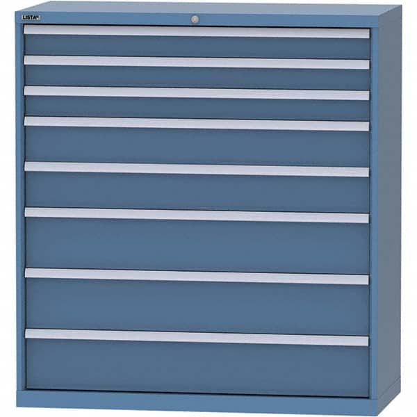 LISTA - 8 Drawer, 99 Compartment Bright Blue Steel Modular Storage Cabinet - Americas Tooling