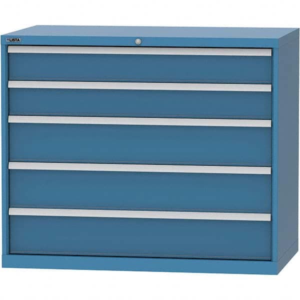 LISTA - 5 Drawer, 99 Compartment Bright Blue Steel Modular Storage Cabinet - Americas Tooling