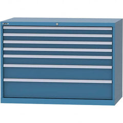 LISTA - 7 Drawer, 99 Compartment Bright Blue Steel Modular Storage Cabinet - Americas Tooling