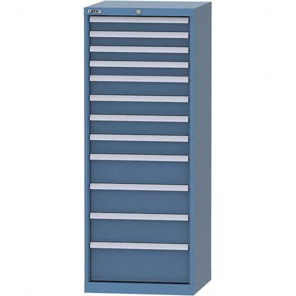 LISTA - 12 Drawer, 84 Compartment Bright Blue Steel Modular Storage Cabinet - Americas Tooling