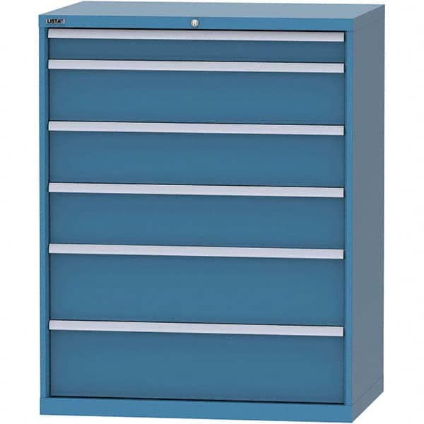 LISTA - 6 Drawer, 99 Compartment Bright Blue Steel Modular Storage Cabinet - Americas Tooling