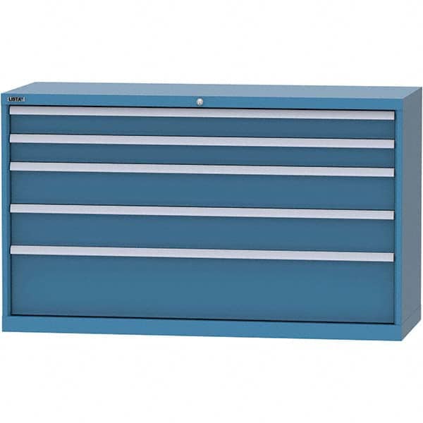 LISTA - 5 Drawer, 84 Compartment Bright Blue Steel Modular Storage Cabinet - Americas Tooling