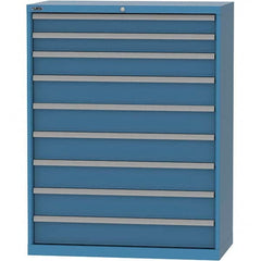 LISTA - 9 Drawer, 84 Compartment Bright Blue Steel Modular Storage Cabinet - Americas Tooling