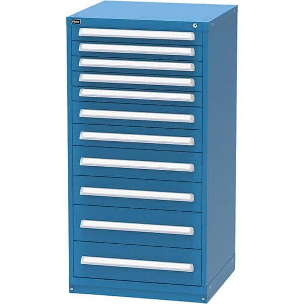 Vidmar - 11 Drawer, 45 Compartment Bright Blue Steel Modular Storage Cabinet - Americas Tooling