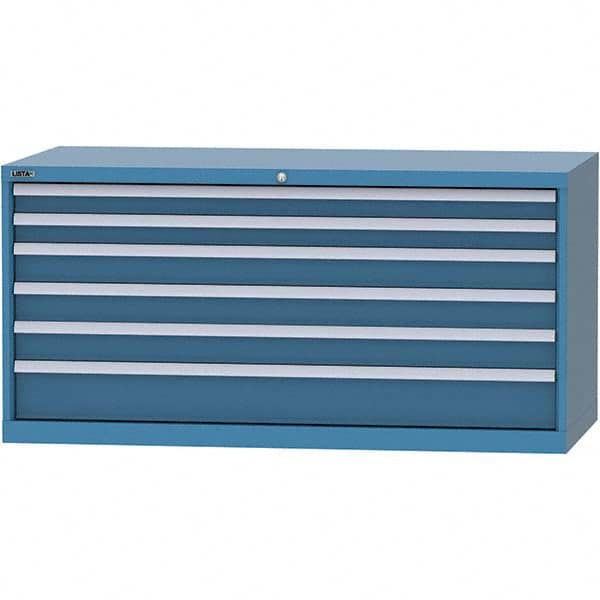 LISTA - 6 Drawer, 84 Compartment Bright Blue Steel Modular Storage Cabinet - Americas Tooling