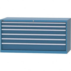 LISTA - 6 Drawer, 84 Compartment Bright Blue Steel Modular Storage Cabinet - Americas Tooling