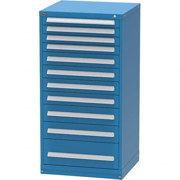 Vidmar - 11 Drawer, 60 Compartment Bright Blue Steel Modular Storage Cabinet - Americas Tooling