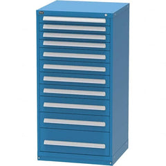 Vidmar - 11 Drawer, 60 Compartment Bright Blue Steel Modular Storage Cabinet - Americas Tooling