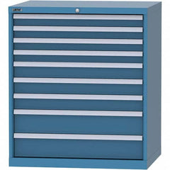 LISTA - 9 Drawer, 84 Compartment Bright Blue Steel Modular Storage Cabinet - Americas Tooling