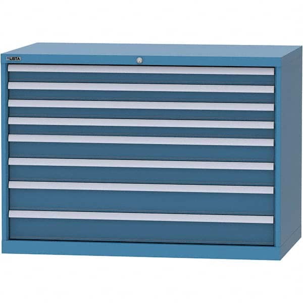 LISTA - 8 Drawer, 99 Compartment Bright Blue Steel Modular Storage Cabinet - Americas Tooling