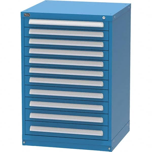 Vidmar - 11 Drawer, 344 Compartment Bright Blue Steel Modular Storage Cabinet - Americas Tooling