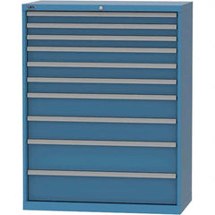 LISTA - 10 Drawer, 84 Compartment Bright Blue Steel Modular Storage Cabinet - Americas Tooling