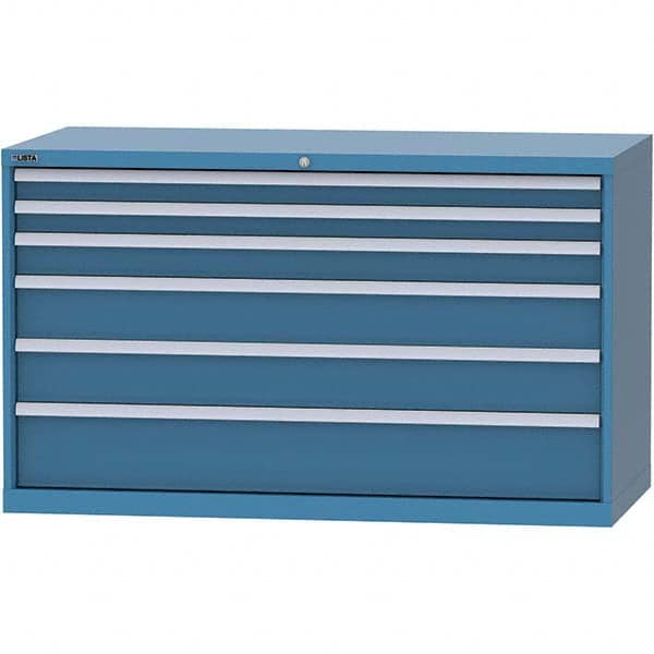 LISTA - 6 Drawer, 84 Compartment Bright Blue Steel Modular Storage Cabinet - Americas Tooling