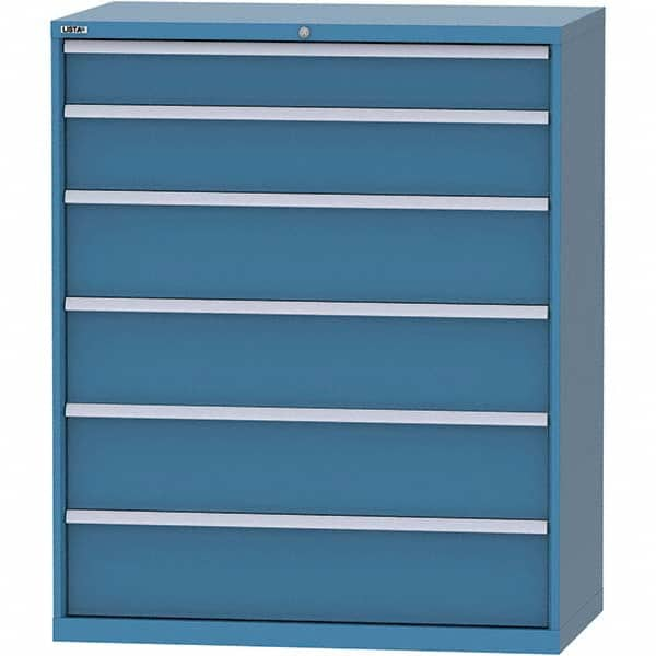 LISTA - 6 Drawer, 159 Compartment Bright Blue Steel Modular Storage Cabinet - Americas Tooling