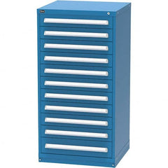 Vidmar - 11 Drawer, 124 Compartment Bright Blue Steel Modular Storage Cabinet - Americas Tooling