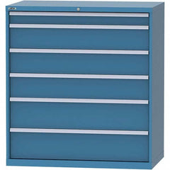 LISTA - 6 Drawer, 99 Compartment Bright Blue Steel Modular Storage Cabinet - Americas Tooling