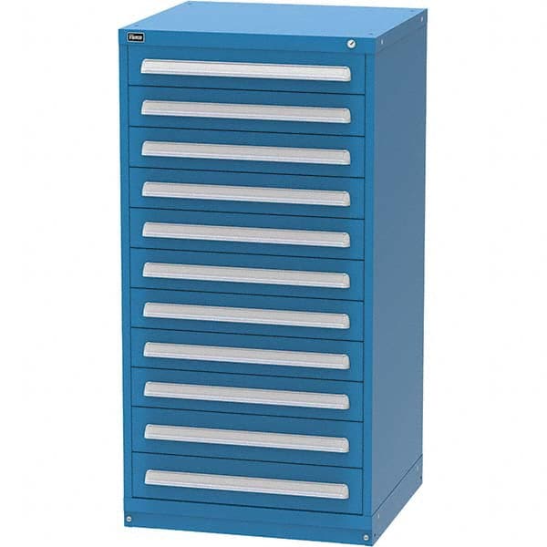 Vidmar - 11 Drawer, 344 Compartment Bright Blue Steel Modular Storage Cabinet - Americas Tooling