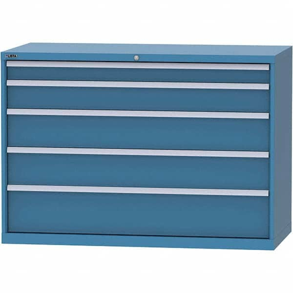 LISTA - 5 Drawer, 84 Compartment Bright Blue Steel Modular Storage Cabinet - Americas Tooling