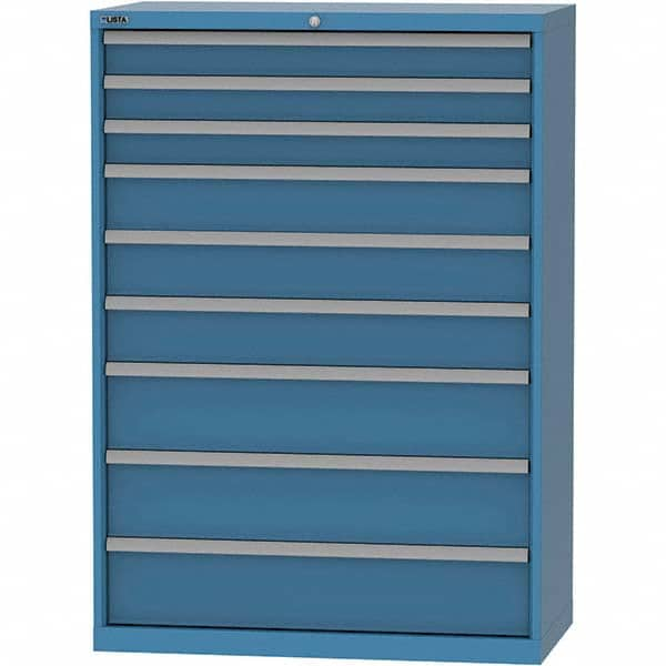 LISTA - 9 Drawer, 84 Compartment Bright Blue Steel Modular Storage Cabinet - Americas Tooling