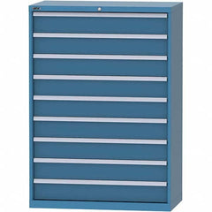 LISTA - 9 Drawer, 84 Compartment Bright Blue Steel Modular Storage Cabinet - Americas Tooling