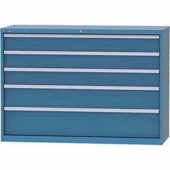 LISTA - 5 Drawer, 84 Compartment Bright Blue Steel Modular Storage Cabinet - Americas Tooling