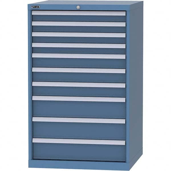 LISTA - 10 Drawer, 45 Compartment Bright Blue Steel Modular Storage Cabinet - Americas Tooling