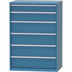 LISTA - 6 Drawer, 99 Compartment Bright Blue Steel Modular Storage Cabinet - Americas Tooling