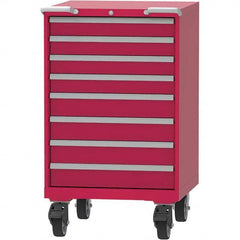 LISTA - 8 Drawer, 45 Compartment Red Steel Modular Storage Cabinet - Americas Tooling