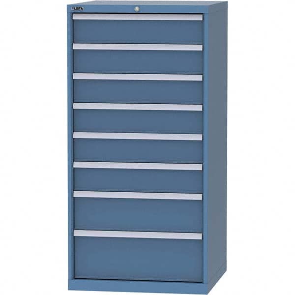 LISTA - 8 Drawer, 45 Compartment Bright Blue Steel Modular Storage Cabinet - Americas Tooling