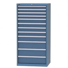 LISTA - 11 Drawer, 93 Compartment Bright Blue Steel Modular Storage Cabinet - Americas Tooling