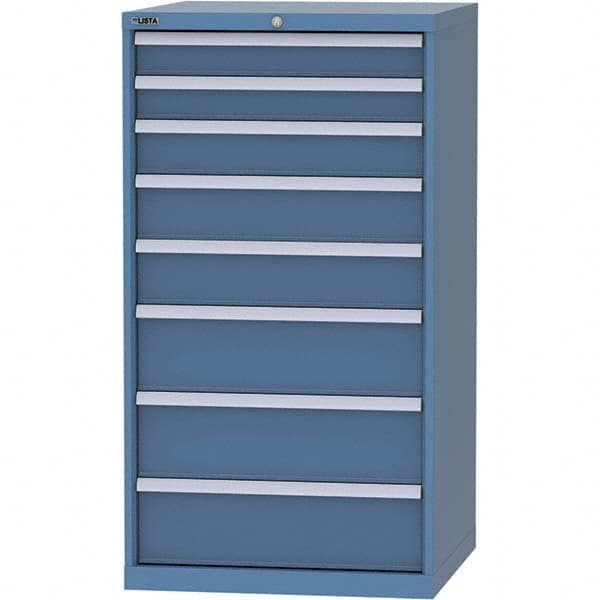 LISTA - 8 Drawer, 45 Compartment Bright Blue Steel Modular Storage Cabinet - Americas Tooling