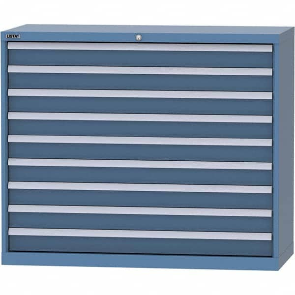 LISTA - 9 Drawer, 99 Compartment Bright Blue Steel Modular Storage Cabinet - Americas Tooling