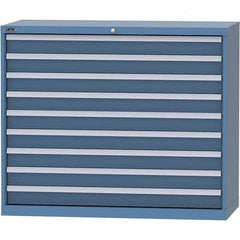 LISTA - 9 Drawer, 99 Compartment Bright Blue Steel Modular Storage Cabinet - Americas Tooling