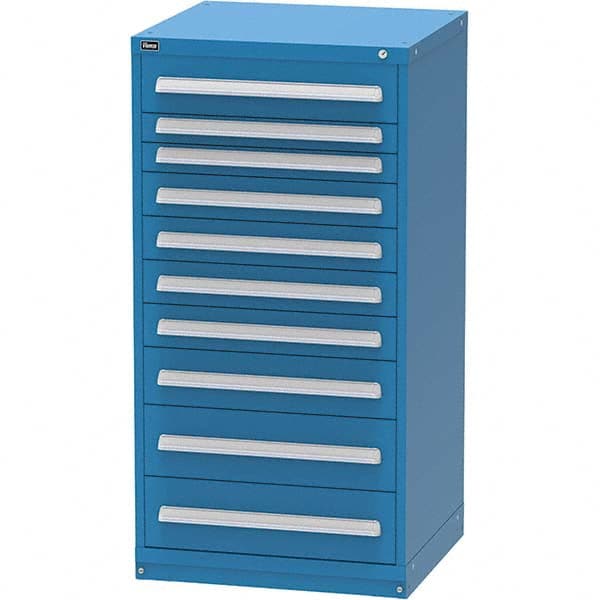 Vidmar - 10 Drawer, 60 Compartment Bright Blue Steel Modular Storage Cabinet - Americas Tooling