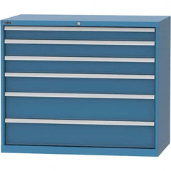 LISTA - 6 Drawer, 99 Compartment Bright Blue Steel Modular Storage Cabinet - Americas Tooling