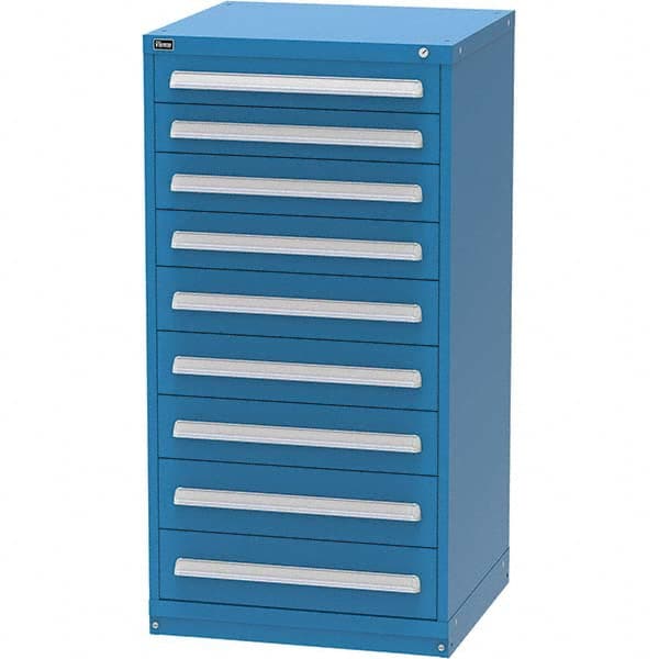 Vidmar - 9 Drawer, 344 Compartment Bright Blue Steel Modular Storage Cabinet - Americas Tooling