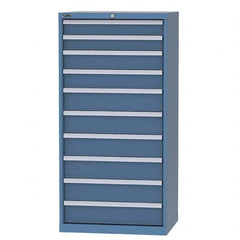 LISTA - 9 Drawer, 124 Compartment Bright Blue Steel Modular Storage Cabinet - Americas Tooling