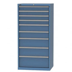 LISTA - 9 Drawer, 124 Compartment Bright Blue Steel Modular Storage Cabinet - Americas Tooling