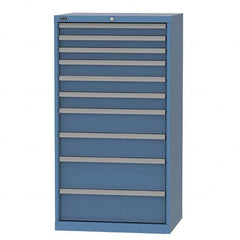 LISTA - 10 Drawer, 124 Compartment Bright Blue Steel Modular Storage Cabinet - Americas Tooling